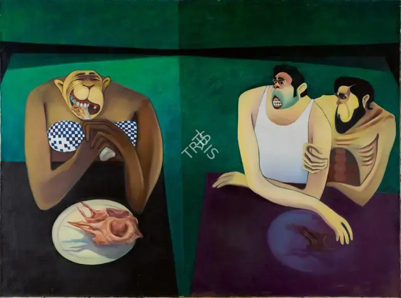 Broota, Rameshwar (Artist). Anatomy of that Old Story, 1970 | Painting, So.Lon/10.06.19, 2019 · Sotheby's