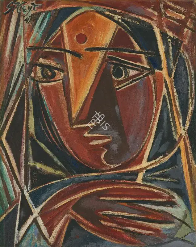 George Keyt (Artist), Head, 1947, Painting