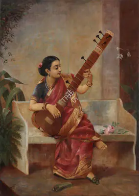 Raja Ravi Varma (Artist), Music Hath Charms (Kadambari), 1905, Painting