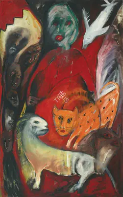 Rekha Rodwittiya (Artist), The Red Prophet, 1985, Painting
