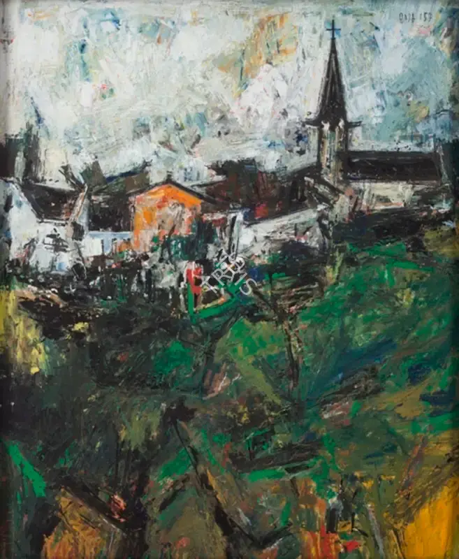 S.H. Raza (Artist), Untitled, 1957, Painting