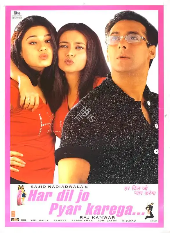 Sajid Nadiadwala (Producer), Har Dil Jo Pyar Karega, 2000, Full Sheet Poster