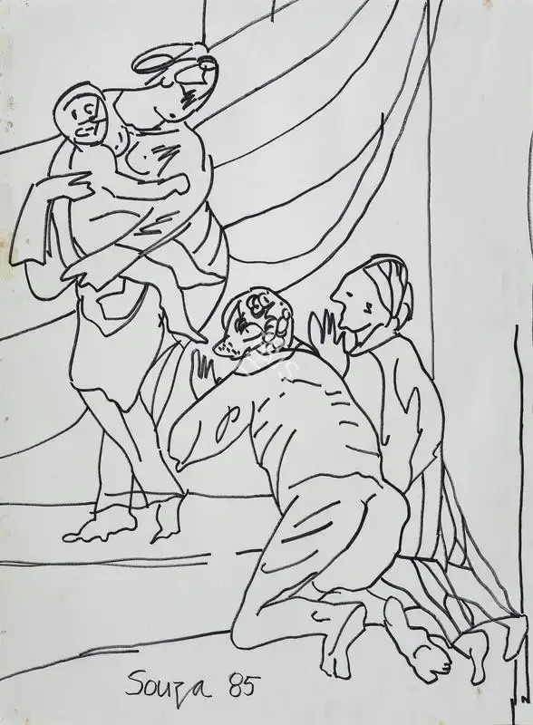 F.N. Souza (Artist), Untitled, 1985, Drawing