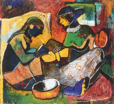 M.F. Husain (Artist), Mendhi, 1951, Painting