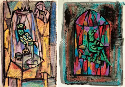 Jyoti Bhatt (Artist), Untitled (Double-sided), 1951, Drawing