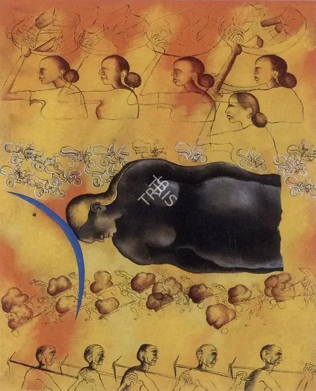 Arpana Caur (Artist), End of Night, Painting