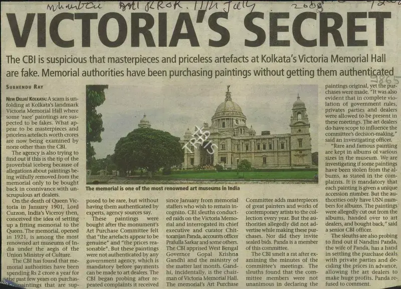 Subhendu Ray (Reporter), Victoria's Secret, 2008, Newspaper Clipping