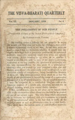 Rabindranath Tagore (Editor), Visva-Bharati Quarterly, 1926, Journal