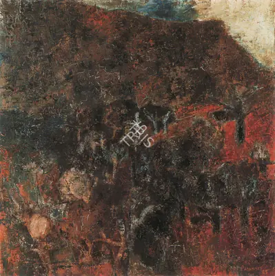 Akbar Padamsee (Artist), Landscape, 1965, Painting