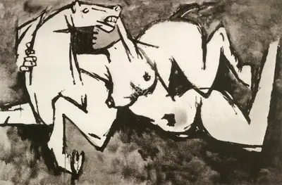 Husain, M. F. (Artist). Horse. Oil on canvas, 1958 | Maqbool Fida Husain, 2008 | Painting | FineArts | 00495181