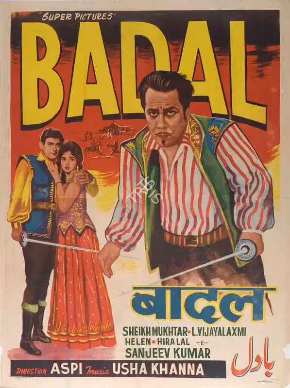 Aspi Irani (Producer), Badal, 1966, Full Sheet Poster