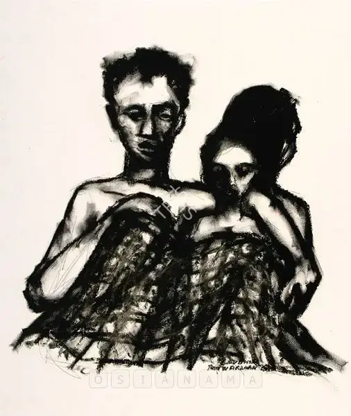 Sudhir Patwardhan (Artist), Couple, 1986, Drawing