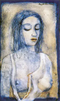 Anjolie Ela Menon (Artist), Head Of A Girl, Painting