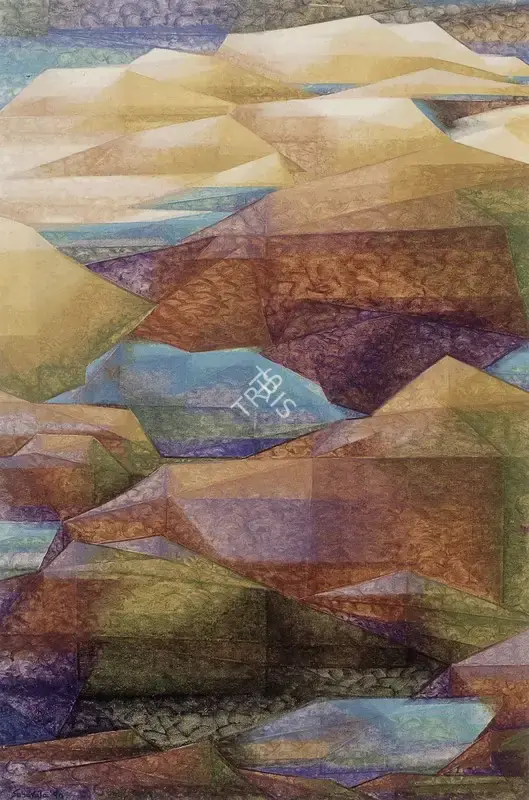 Sabavala, Jehangir (Artist). Trapped Lakes. Oil on Canvas, 1990 | The Crucible of Painting | Painting | FineArts | 00182427