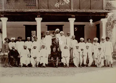 Studio Bourne & Shepherd (Photographic Studio), Shri Bhagvatsinhji silver jubilee celebration central Committee, 1909, Antiquarian Photograph