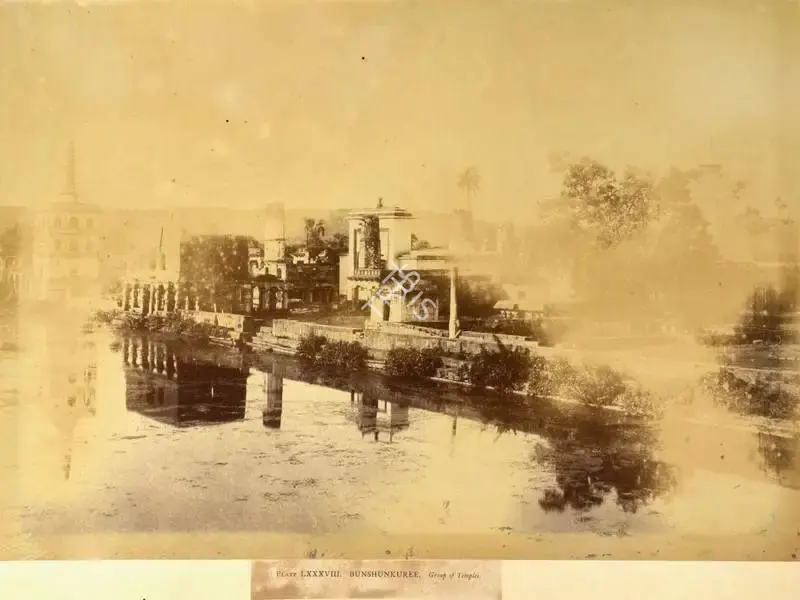 Colonel Thomas Biggs (Photographer), Bunshunkuree. Group of Temples, Antiquarian Photograph