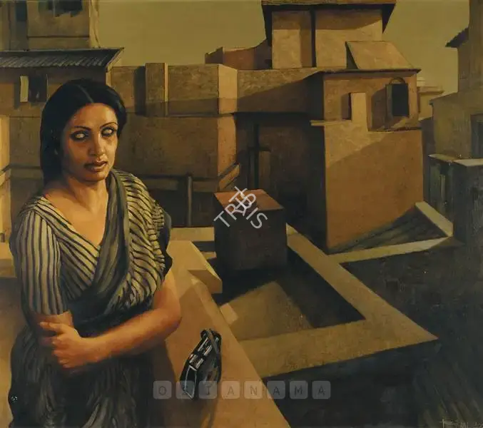 Bikash Bhattacharjee (Artist), And The Twilight, 1979, Painting