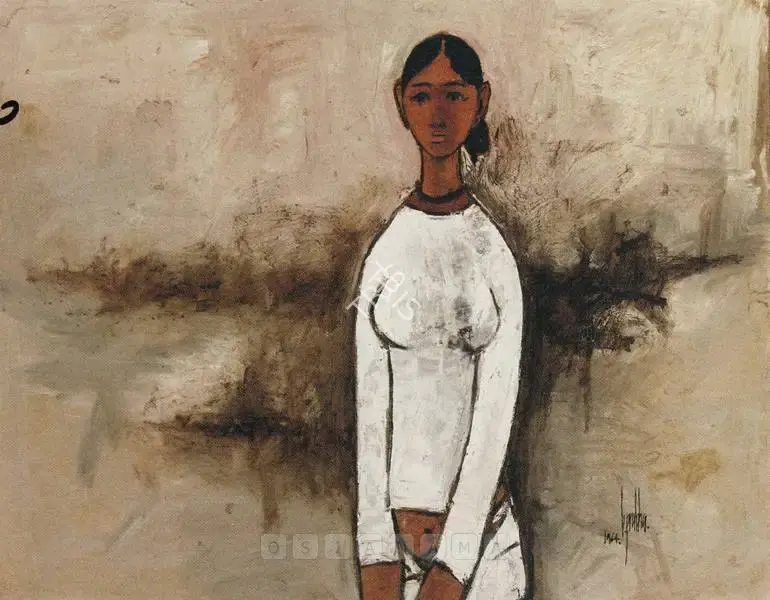 B. Prabha (Artist), A Young Girl, 1964, Painting