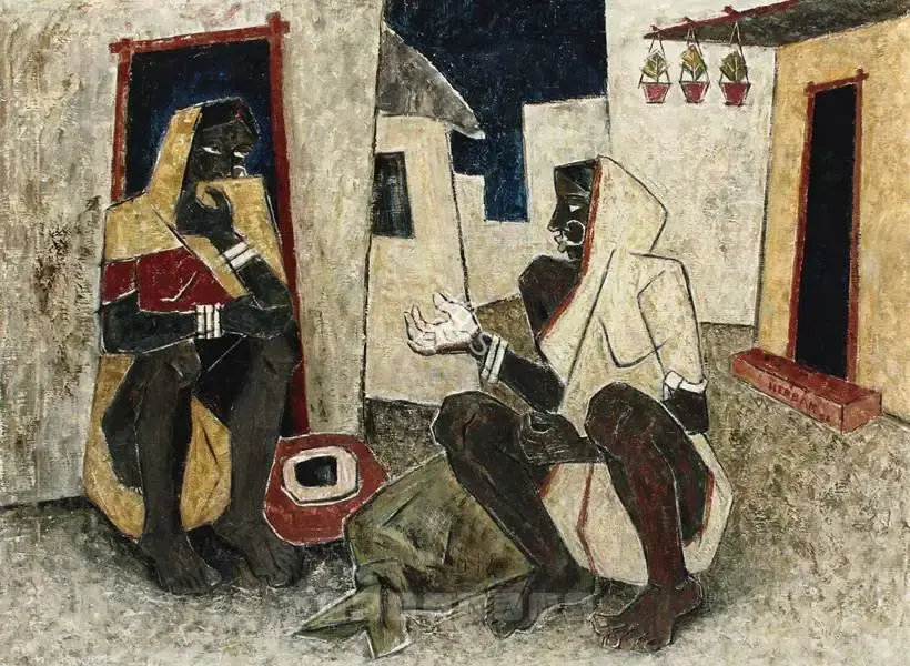 K.K. Hebbar (Artist), Sorrows, 1958, Painting