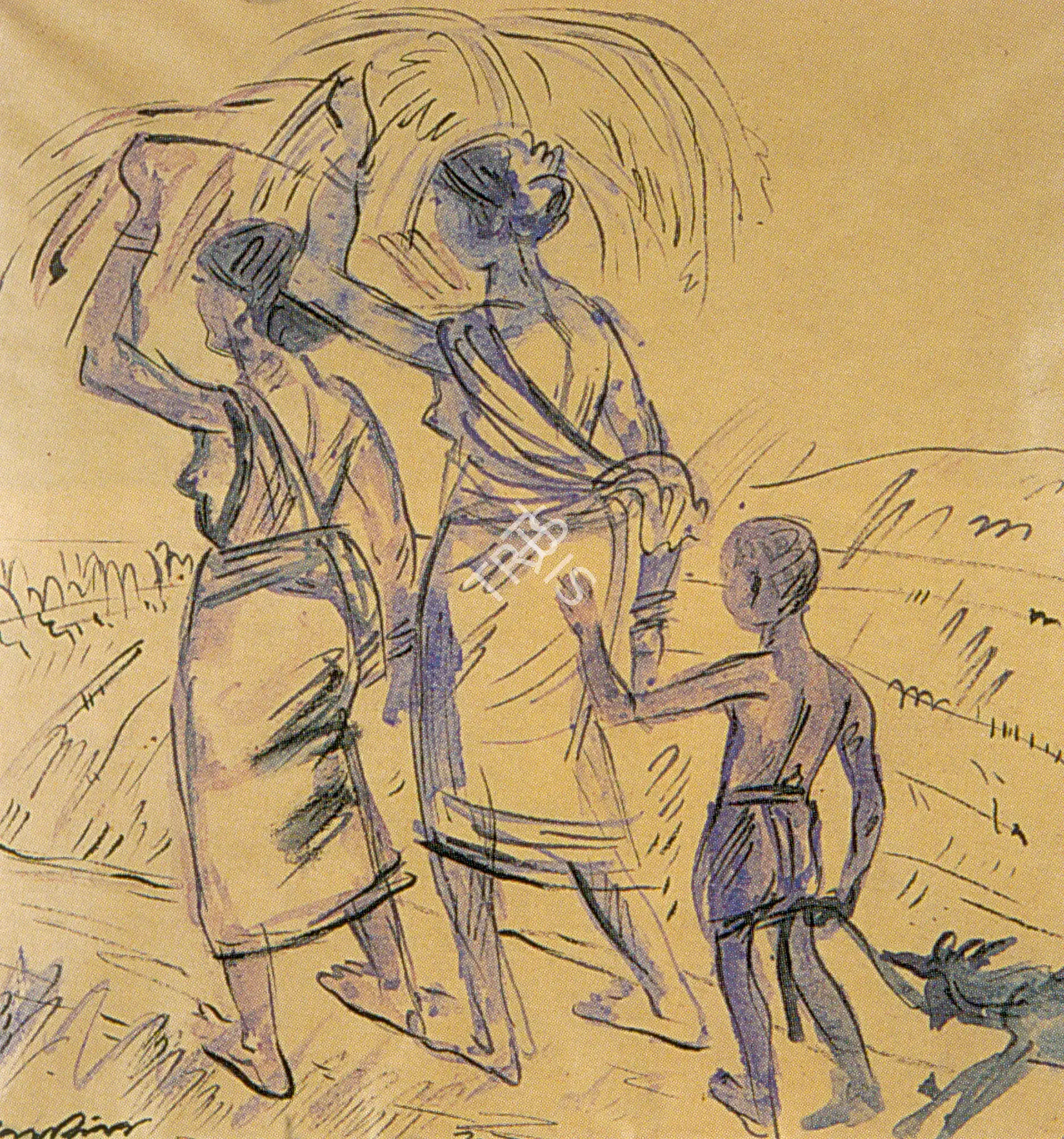 Ramkinkar Baij (Artist), Home From The Fields, Painting