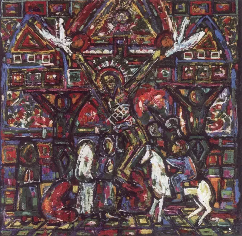 F.N. Souza (Artist), Golgotha in Goa, 1948, Painting
