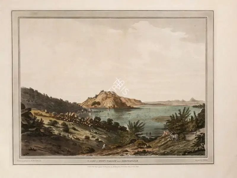 John William Edy (Engraver), The Lake of Mooty Tallaow near Seringapatam, 1793, Engraving