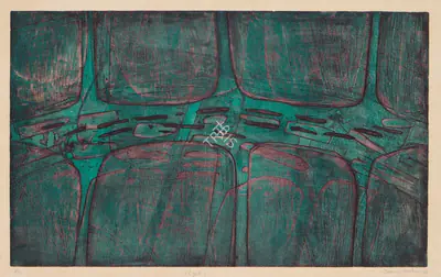 Zarina Hashmi (Artist), Flight I, 1966, Graphic Art