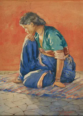 G.S. Haldankar (Artist), Study of a Woman, 1930, Painting