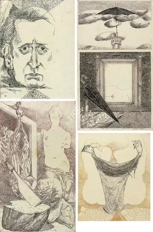 A. Ramachandran (Artist), The Manto Themes: Portrait Of Sadat Husain, 1979, Graphic Art