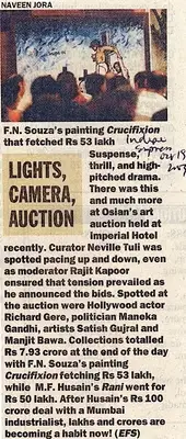 Lights, Camera, Auction, 2004, Newspaper Clipping