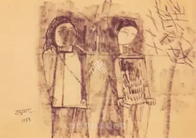 Ramkumar (Artist), Untitled, 1959, Drawing