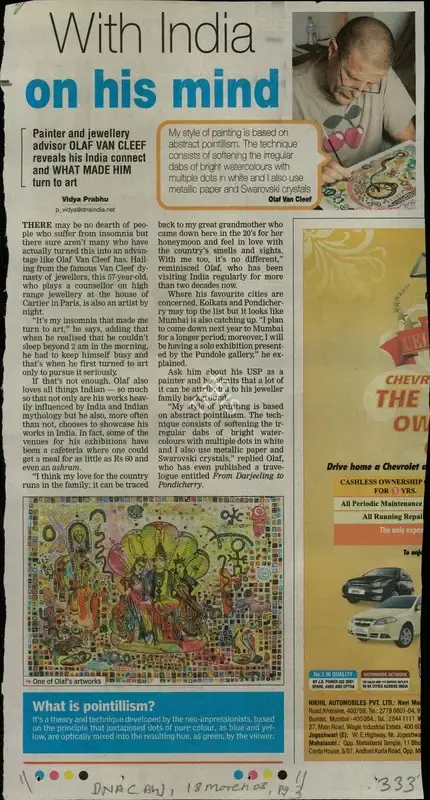 Vidya Prabhu (Reporter), With India On His Mind, 2008, Newspaper Clipping