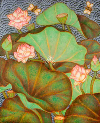 Ramachandran, A. (Artist). Untitled (Lotus Pond), 1998 | Painting, Ar.Onl/18.04.21, 2021 · Artiana