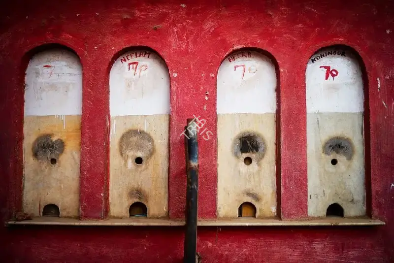 Hemant Chaturvedi (Photographer), Ticket window at Prem Mandir Talkies, Sawai Madhopur, Rajasthan, 2024, Contemporary Photograph