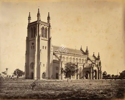 Samuel Bourne (Photographer), St. Pauls Church - Umballa, from S.W., 1865, Antiquarian Photograph