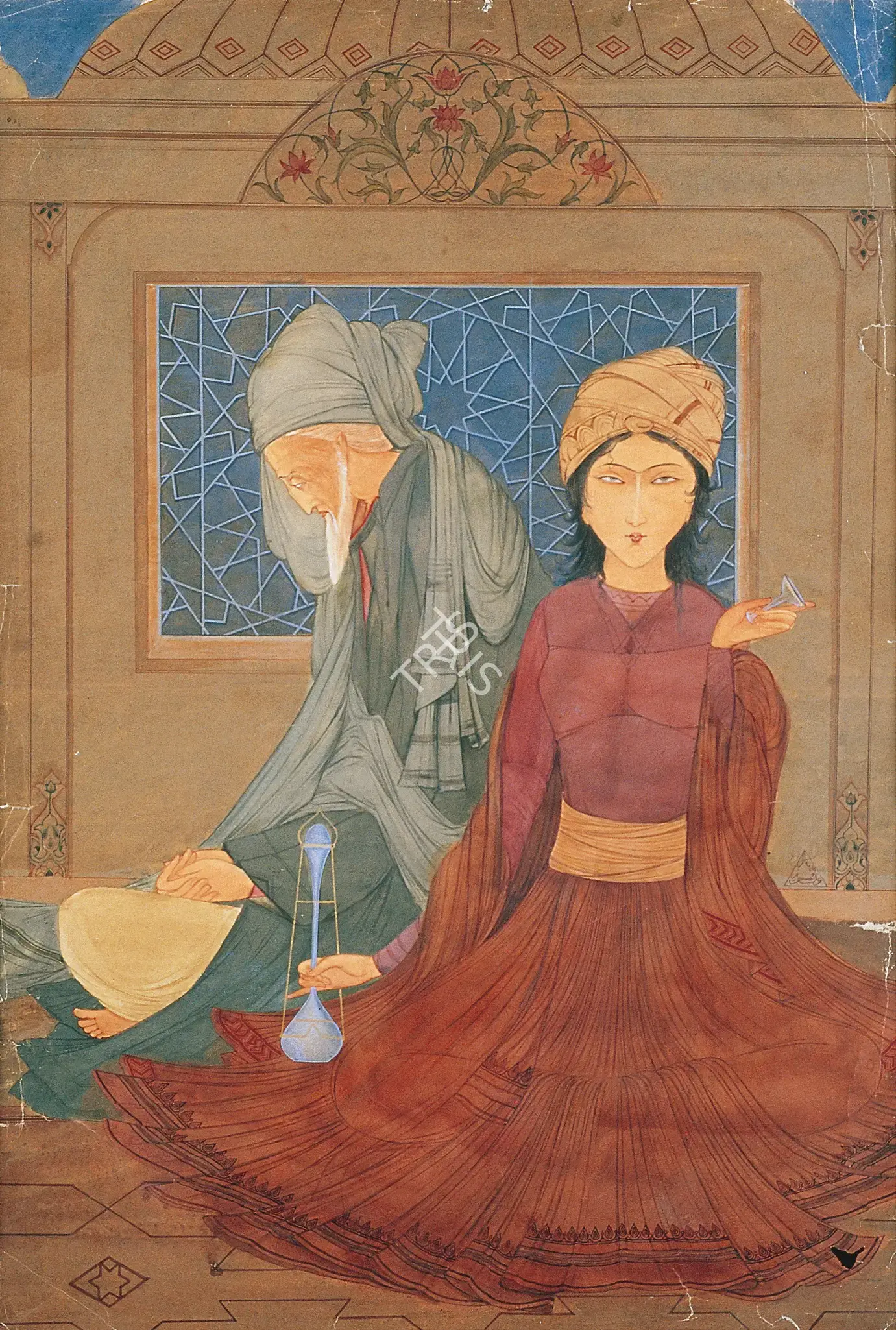 Chughtai, M.A.R. (Artist). Mirza Ghalib, mid 1930s | Painting, Os.Mum/23.06.10, 2010 · Osian's