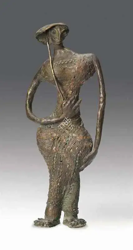 Mukherjee, Meera (Artist). Untitled (Lady Waiting for the Bus), c.early 1970s | Sculpture, Ch.Lon/25.05.17, 2017 · Christie's