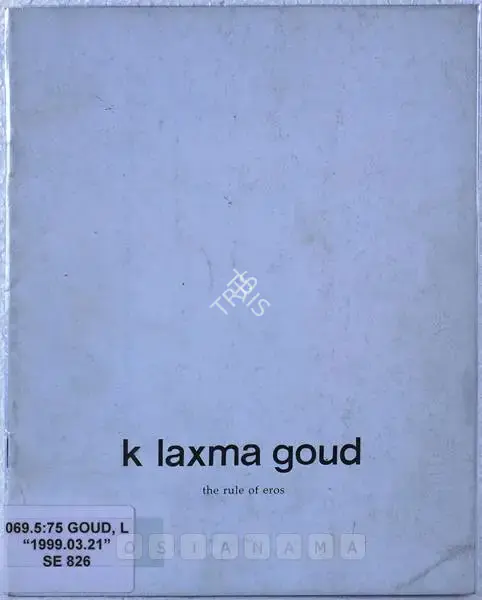 K. Laxma Goud (Artist), K. Laxma Goud, 1999, Solo Exhibition Catalogue
