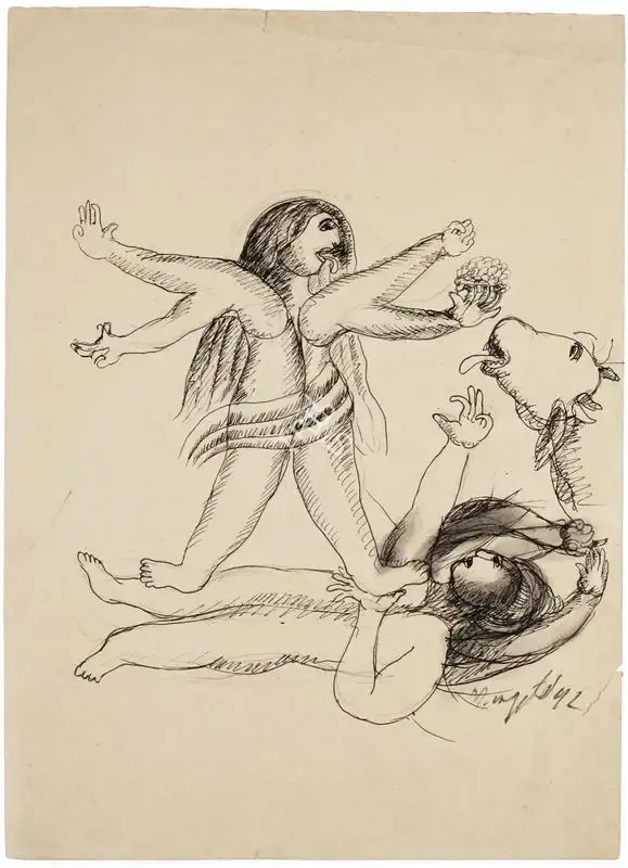 Manjit Bawa (Artist), Untitled (Kali), 1992, Drawing