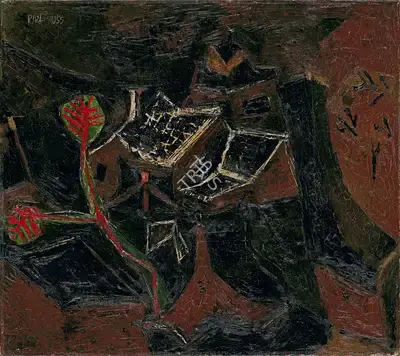 S.H. Raza (Artist), Untitled, 1955, Painting