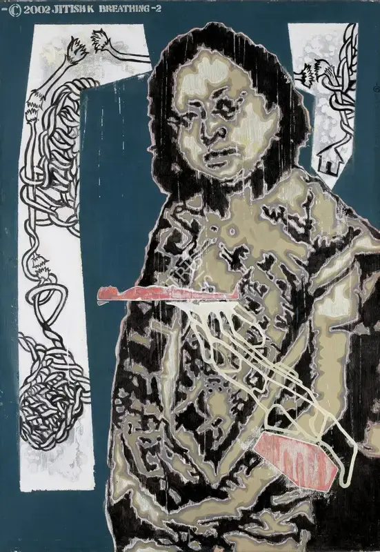 Jitish Kallat (Artist), Breathing - 2, 2002, Painting