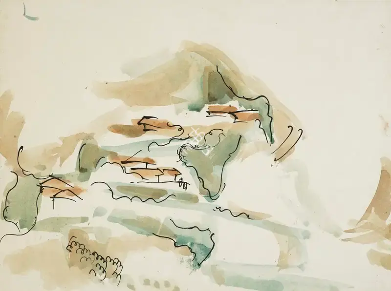 B.B. Mukherjee (Artist), Mussoorie, 1953, Drawing