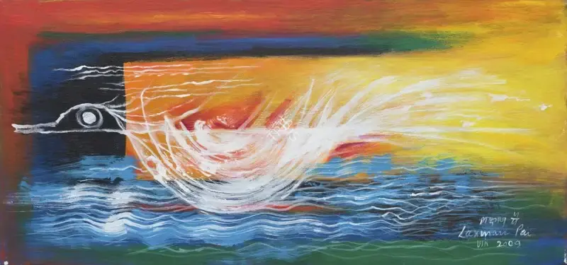 Pai, Laxman (Artist). Flying Bird Forms, 2009 | Painting, Sa.Onl/11.12.25, 2025 · Saffronart