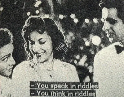 Faredoon A. Irani (Cinematographer), Andaz, 1949, Photographic Still