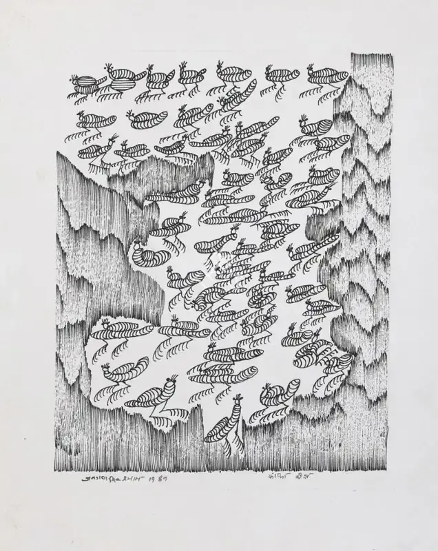 Jangarh Singh Shyam (Artist), Fanfa Keeda (Gond Art), 1989, Drawing