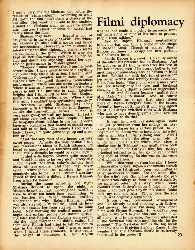 Filmi diplomacy, 1976, Conversation
