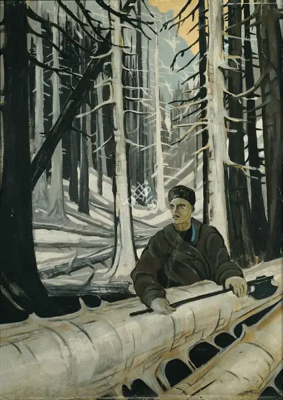 Serbjeet Singh (Artist), The Dead Forest, 1956, Painting