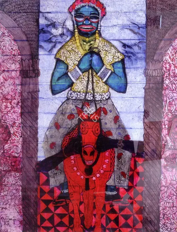 A. Rajeswara Rao (Artist), Lachimi on Kalyana Lachimi, 2006, Painting