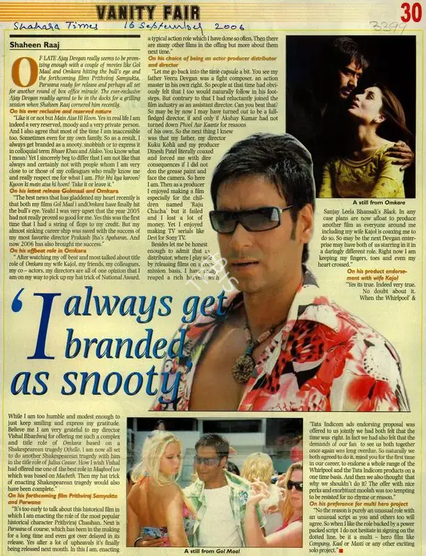 Shaheen Raaj (Reporter), I always Get Branded as Snooty, 2006, Newspaper Clipping