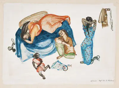 Nalini Malani (Artist), Afternoon, 1983, Painting